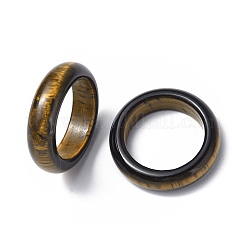 Natural Tiger Eye Plain Band Ring&nbsp;RJEW-P044-01A-07