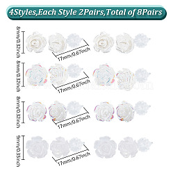4 Pairs 4 Styles Plastic Stud Earrings for Women&nbsp;EJEW-GO0001-04