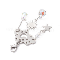 304 Stainless Steel Cloud & Star & Sun Hanging Ornaments&nbsp;HJEW-TA00180