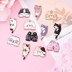 12Pcs 12 Styles Alloy Enamel Pendants&nbsp;FIND-YW0006-62