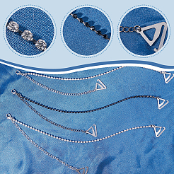2 Pairs 2 Colors Adjustable Brass Rhinestone Chain Non-slip Bra Straps&nbsp;DIY-GF0007-71