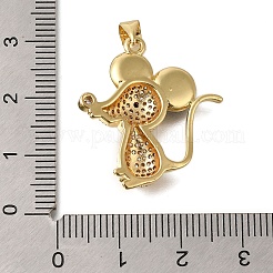 Rack Plating Brass Micro Pave Cubic Zirconia Pendants&nbsp;ZIRC-F142-11G-02