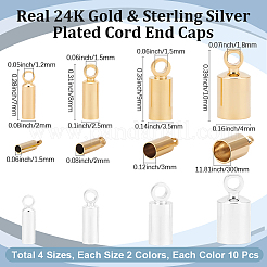 80Pcs 8 Styles Brass Cord Ends&nbsp;KK-BBC0023-46