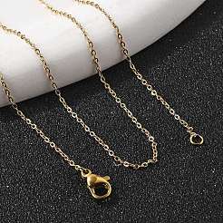 Ion Plating(IP) 304 Stainless Steel Cable Chain Necklaces&nbsp;NJEW-P248-01G
