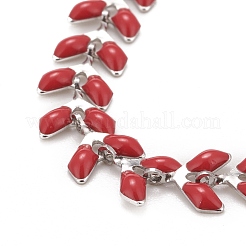 Enamel Wheat Link Chains Bracelet&nbsp;BJEW-P271-02P-05