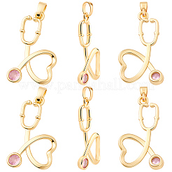 10Pcs Brass Micro Pave Cubic Zirconia Pendants&nbsp;KK-BBC0026-18