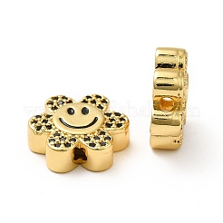 Rack Plating Brass Cubic Zirconia Beads&nbsp;KK-M232-01G-B