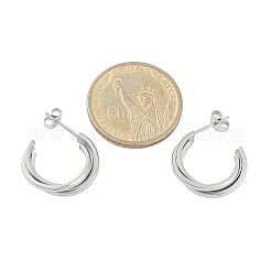 304 Stainless Steel Twist C-Shaped Stud Earrings for Women&nbsp;EJEW-C096-40P