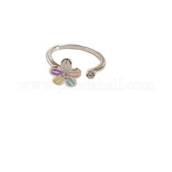 Alloy Enamel Cuff Open Rings for Women&nbsp;WG5865D-01