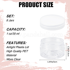 8Pcs Transparent Plastic Empty Portable Facial Cream Jar&nbsp;CON-CP0001-015C