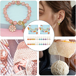 12Pcs 6 Colors Alloy Enamel Daisy Flower Charms Locking Stitch Markers&nbsp;HJEW-PH01644