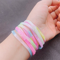 10Pcs 10 Colors Luminous Elastic Silicone Wristbands&nbsp;FS-WG75BF8-01