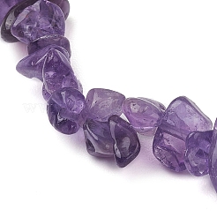 Mixed Gemstones Chip Beaded Plastic Flower Stretch Bracelets&nbsp;BJEW-JB10205