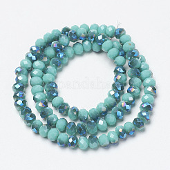 Electroplate Opaque Solid Color Glass Beads Strands&nbsp;X-EGLA-A034-P4mm-I01