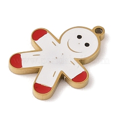 Christmas Theme Ion Plating(IP) 304 Stainless Steel Enamel Pendants&nbsp;STAS-Z083-07G-03
