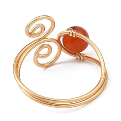 Natural & Synthetic Mixed Gemstone Beaded Open Cuff Ring&nbsp;RJEW-JR00587