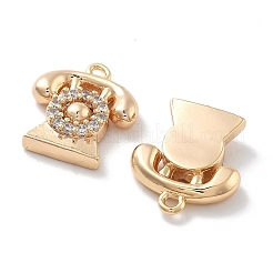 Rack Plating Brass Clear Cubic Zirconia Pendants&nbsp;KK-M102-14G-A