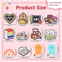 12Pcs 12 Styles Food Grade Eco-Friendly Silicone Focal Beads&nbsp;SIL-YW0001-54