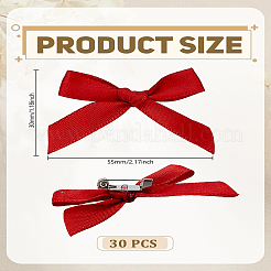 30Pcs Bowknot Polyester Brooches&nbsp;JEWB-LP0002-01