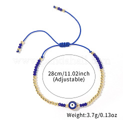 4Pcs Adjustable Evil Eye Glass Braided Bead Bracelet Sets for Women&nbsp;ZW1974-5
