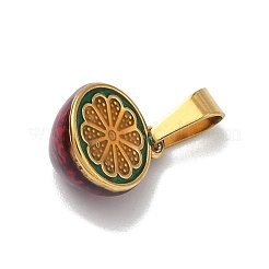 304 Stainless Steel Enamel Fruit Vegetable Charms&nbsp;STAS-F336-02K-G