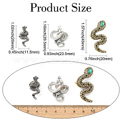 6Pcs 6 Styles Snake Zinc Alloy Lapel Pin Backs for Backpack Clothes&nbsp;JEWB-CJ0001-64