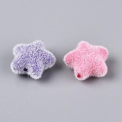 Flocking Opaque Acrylic Star Beads&nbsp;OACR-T030-15M