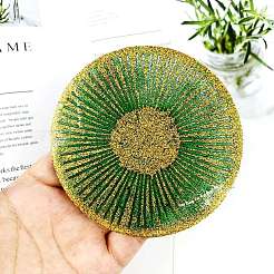 Flat Round with Stipe Pattern Cup Mat Silicone Molds&nbsp;DIY-M039-02