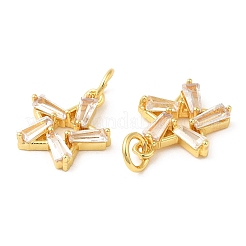 Rack Plating Brass Pave Clear Cubic Zirconia Pendants&nbsp;KK-Z026-14G
