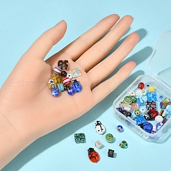 61Pcs 8 Style Handmade Lampwork Beads&nbsp;LAMP-YW0001-05