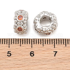Brass Micro Pave Orange Cubic Zirconia European Beads&nbsp;CU-CBAB99C-03P