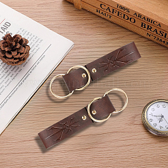 2Pcs Rectangle PU Leather Medieval Belt Pendant. with Alloy Ring&nbsp;AJEW-CL0001-84B