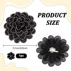 Polyester Flower Brooches&nbsp;JEWB-WH0020-130A