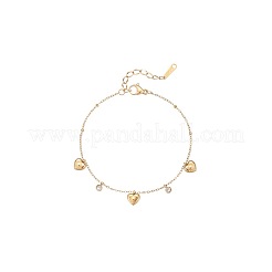 304 Stainless Steel Pave Clear Cubic Zirconia Charm Bracelets&nbsp;WG237FB-01