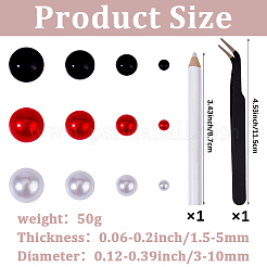 1 Box Half Round Resin & ABS Imitation Pearl Cabochons&nbsp;DIY-CP0012-96A