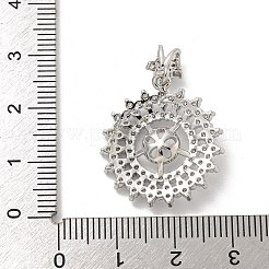 Rack Plating Brass Micro Pave Cubic Zirconia Pendants&nbsp;KK-T072-19P