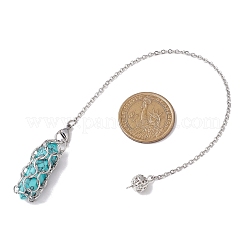 304 Stainless Steel Chain Macrame Pouch Empty Stone Holder Dowsing Pendulums&nbsp;PALLOY-JF02877-02