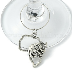 8 Pcs Tibetan Style Alloy & Cowrie Shell Wine Glass Charm&nbsp;AJEW-JO00247