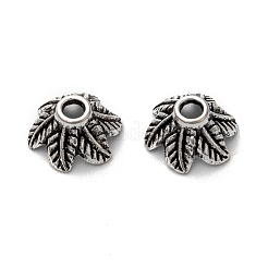 6-Petal Tibetan Style Alloy Bead Caps&nbsp;LF9396Y-01AS