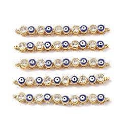 Brass Pave Clear Cubic Zirconia Connector Charms&nbsp;KK-E068-VF285