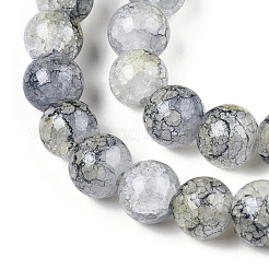 Baking Paint Crackle Glass Bead Strands&nbsp;DGLA-Q023-8mm-YS75-A