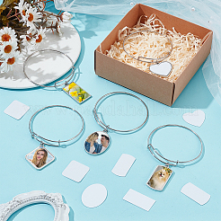 5Pcs 5 Styles Heat Transfer Brass Charm Blank Bangle Making&nbsp;BJEW-PH01868
