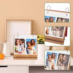 3 Inch Rectangle Wooden Cover Scrapbook DIY Binder Photo Album&nbsp;DIY-WH0349-306A