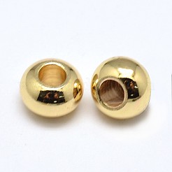 Brass Flat Round Spacer Beads&nbsp;KK-M085-18G-NR