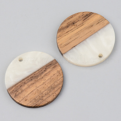 Opaque Resin & Walnut Wood Pendants&nbsp;RESI-S389-025A-C04