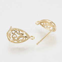 Brass Stud Earring Findings&nbsp;KK-T027-66G