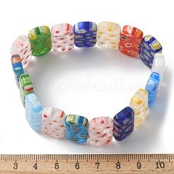 Handmade Millefiori Lampwork Beaded Stretch Bracelets for Men Women&nbsp;BJEW-G738-01C-14