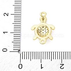 Brass Micro Pave Clear Cubic Zirconia Connector Charms&nbsp;KK-D325-06G-03