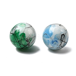 Opaque Spray Painted Glass Beads&nbsp;DGLA-MSMC002-16mm