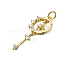 Brass Micro Pave Cubic Zirconia Pendants&nbsp;KK-P295-32G
